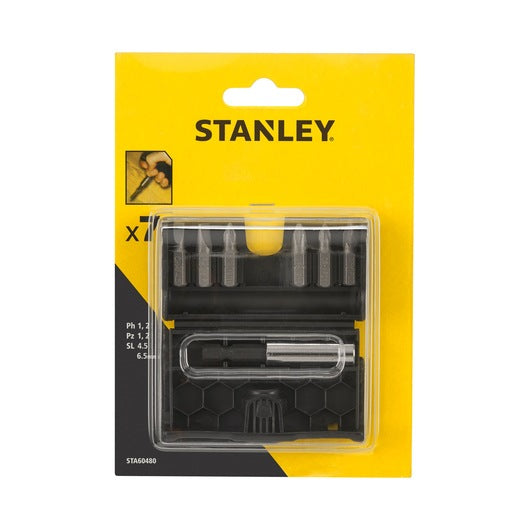 Juego de 6 puntas de destornillador Stanley (STA60480-XJ) de 25 mm con portapuntas magnético