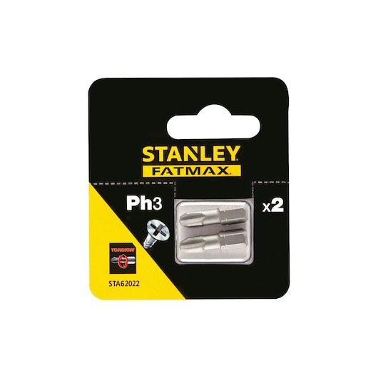 Puntas de destornillador de torsión Stanley (STA62022-XJ) FATMAX® PH3 de 25 mm (paquete de 2)