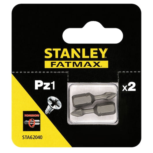 Ponta de chave de fenda de torção Stanley (STA62040-XJ) FATMAX® 25mm PZ1