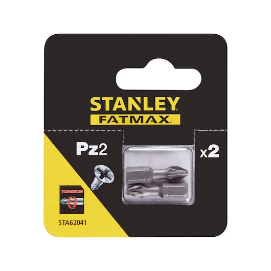 Stanley (STA62041-XJ) FATMAX® 25mm PZ2 Pontas de Chave de Fenda Torsional (Pacote com 2)