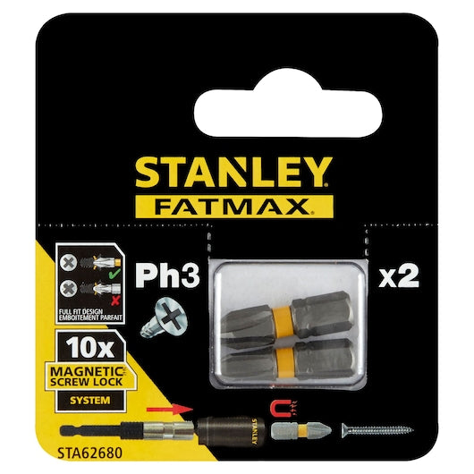 Porta-bits Stanley (STA62680-XJ) PH3 de 25 mm (pacote com 2)