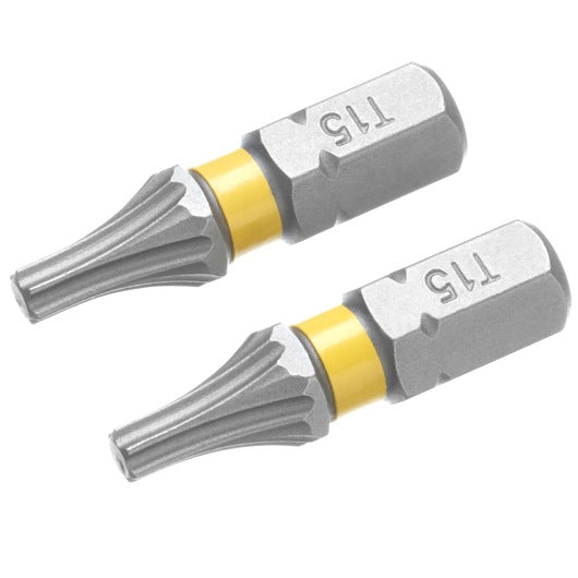 Stanley (STA62705-XJ) Bits de 25 mm T15 com trava de fenda (pacote com 2)