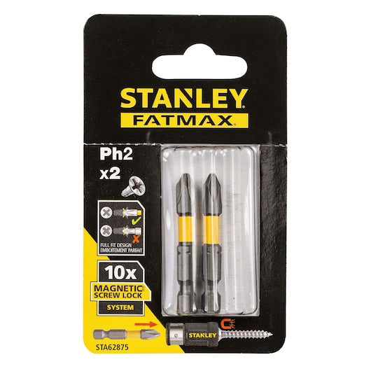 Punta de destornillador Stanley (STA62875-XJ) FATMAX® de 50 mm con bloqueo de tornillos PH2 x 2
