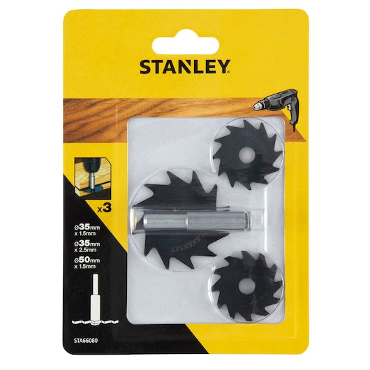 Conjunto de fresas de serra circular de diâmetro misto Stanley (STA66080-QZ) para madeira
