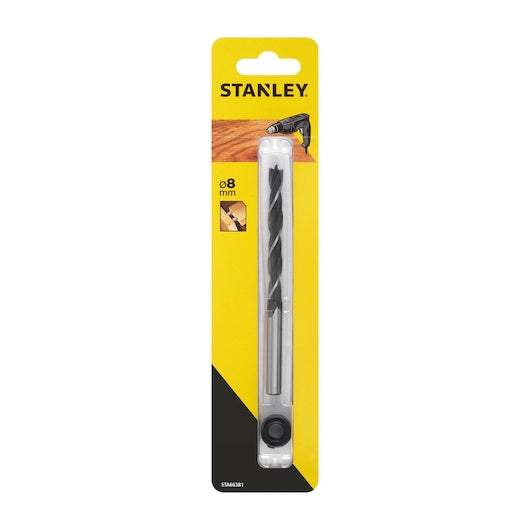 Broca para madeira Stanley (STA66381-QZ) com limitador de profundidade, 8 mm de diâmetro.