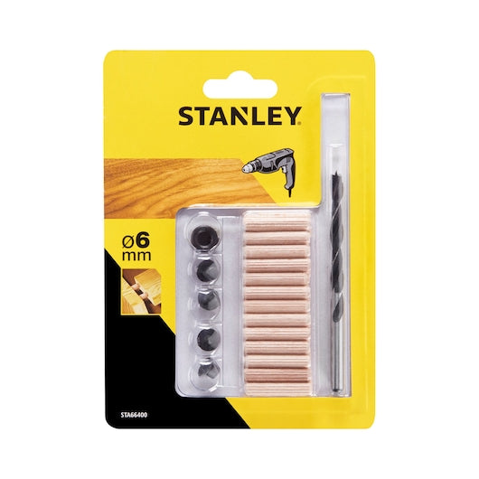 Conjunto completo de 30 peças Stanley (STA66400-QZ) com brocas, cavilhas, pontas e limitadores de profundidade.