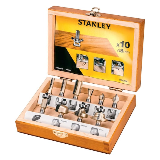 Conjunto de 10 fresas mistas com ponta de carboneto de tungstênio Stanley (STA80020-XJ)