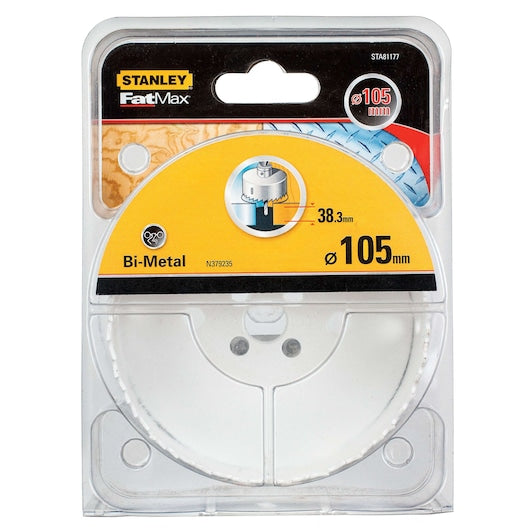 Serra copo bimetálica Stanley (STA81177-XJ) Ø105mm Profundidade de corte 38.