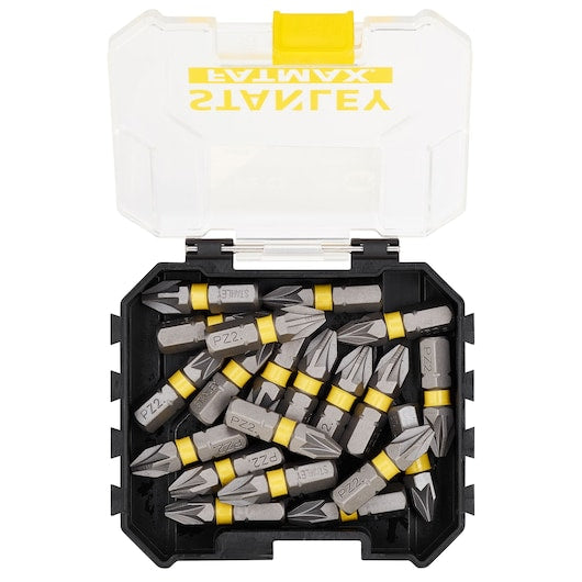 Stanley (STA88568-XJ) FATMAX® 25mm Ponta de chave de fenda de torção para armazenamento em grande quantidade PZ2 x20