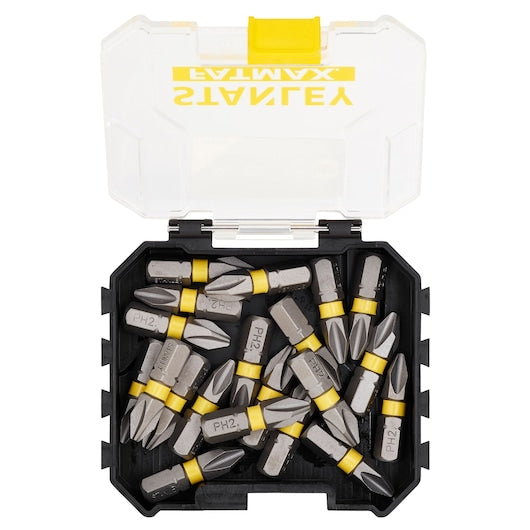 Conjunto de 20 pontas de chave de fenda de torção Stanley (STA88569-XJ) FATMAX® de 25 mm, tamanho pequeno, PH2