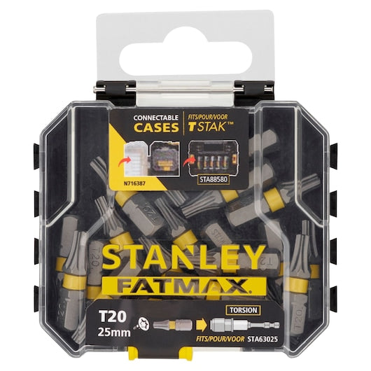 Stanley (STA88570-XJ) FATMAX® 25mm T25 Chave de Fenda Torsional com Estojo (Pacote com 20)