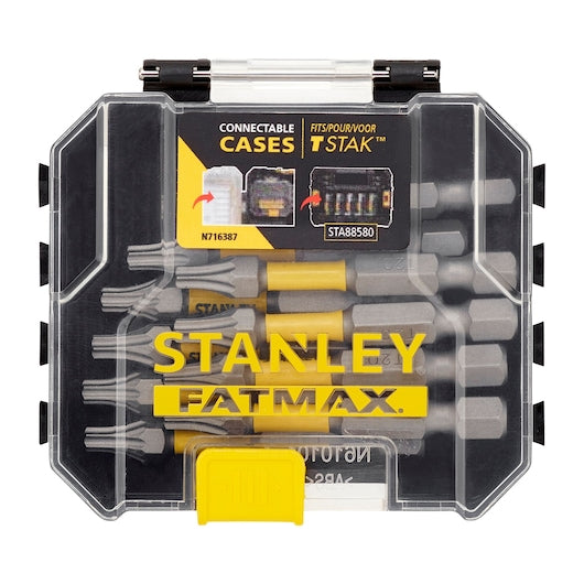 Conjunto de 10 bits de chave de fenda de torção Stanley (STA88574-XJ) FATMAX® de 50 mm, tamanho pequeno, T20