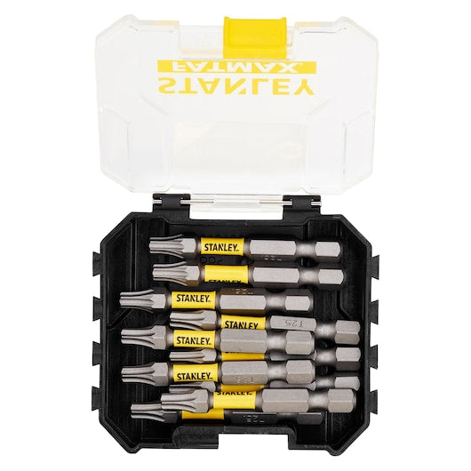 Conjunto de 10 bits de chave de fenda de torção Stanley (STA88575-XJ) FATMAX® de 50 mm, tamanho pequeno, T25