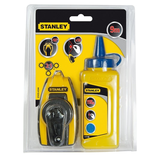 Carretel de linha de giz compacto Stanley (STHT0-47244) de 9 mm com giz azul