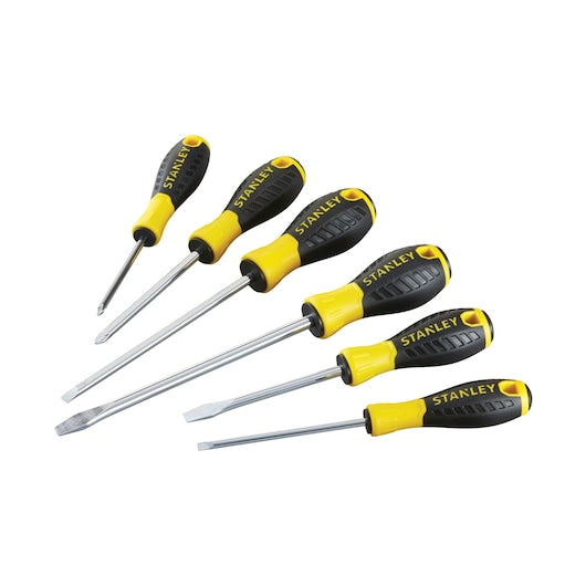 Conjunto de 6 chaves de fenda Stanley (STHT0-60209) Essential com ponta larga.