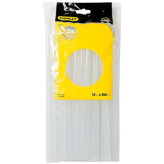 Bastões de cola transparente Stanley (STHT1-70431) de 12 mm (saco de 1 kg)