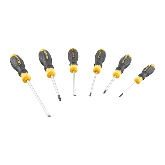 Conjunto de chaves de fenda Phillips Pozidriv Stanley (STHT16172-0) CUSHION GRIP™ (6 peças)