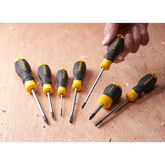 Conjunto de chaves de fenda Phillips Pozidriv Stanley (STHT16172-0) CUSHION GRIP™ (6 peças)
