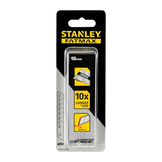 Stanley (STHT8-11818) FATMAX® CARBIDE™ Lâmina destacável de 18 mm (pacote com 50)