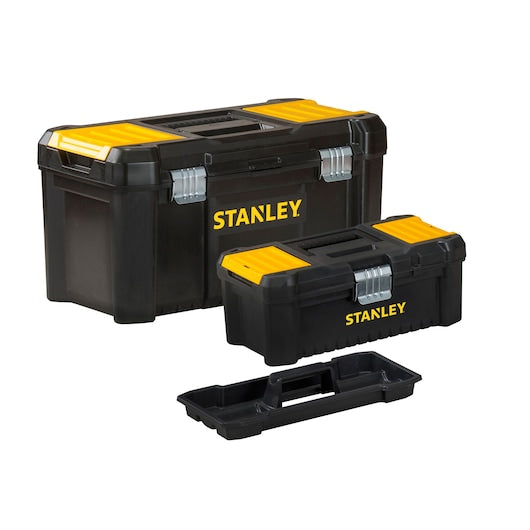 Caixa de ferramentas Stanley (STST1-75772) Essential com fechos metálicos, 2 peças, 12,5 pol. e 19 pol.