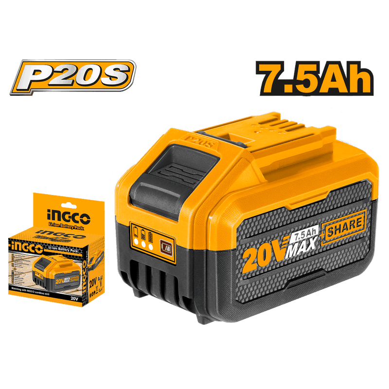 Batería de litio INGCO (FBLI2075) de 20 V y 7,5 A