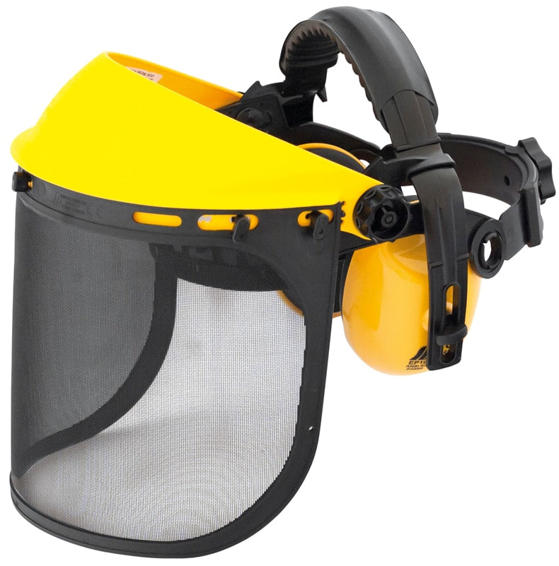 Visera de malla de acero con protección para las orejas (DP85+VM85M+EP106)