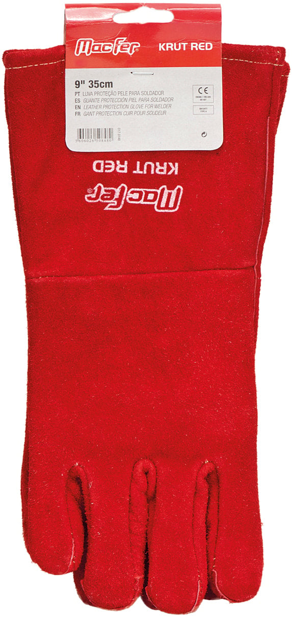 Luva proteção pele para soldador (Krut RED)
