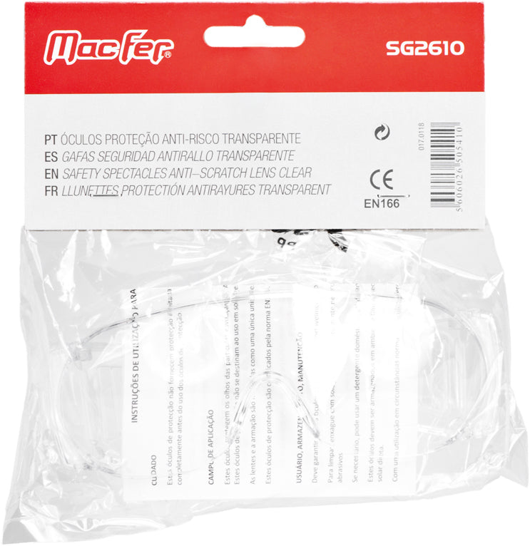 Gafas de seguridad antiarañazos Macfer (SG2610)