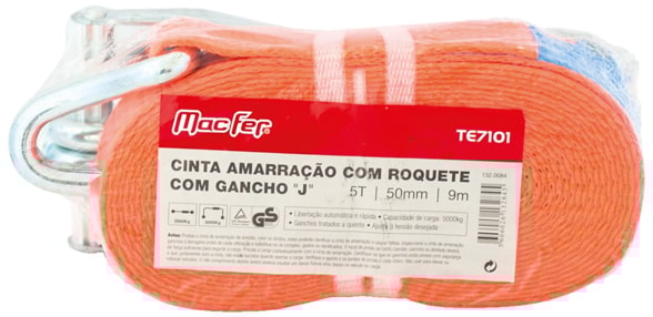 Tie-Down Strap With J-Hook Ratchet (SRD011-J)