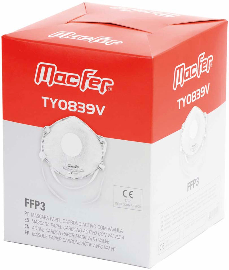 Macfer (TY0839V) Activated Carbon Paper Mask with Valve