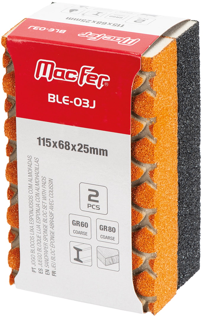 Set Of Sponge Sanding Blocks With Pads (BLE-03J)