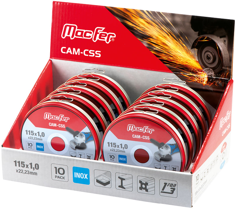 Pack Disco Abrasivo Corte Inox Macfer (CAM-CSS-10)