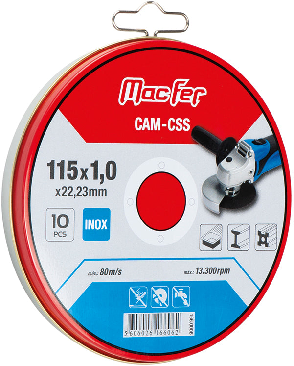 Pack Disco Abrasivo Corte Inox Macfer (CAM-CSS-10)