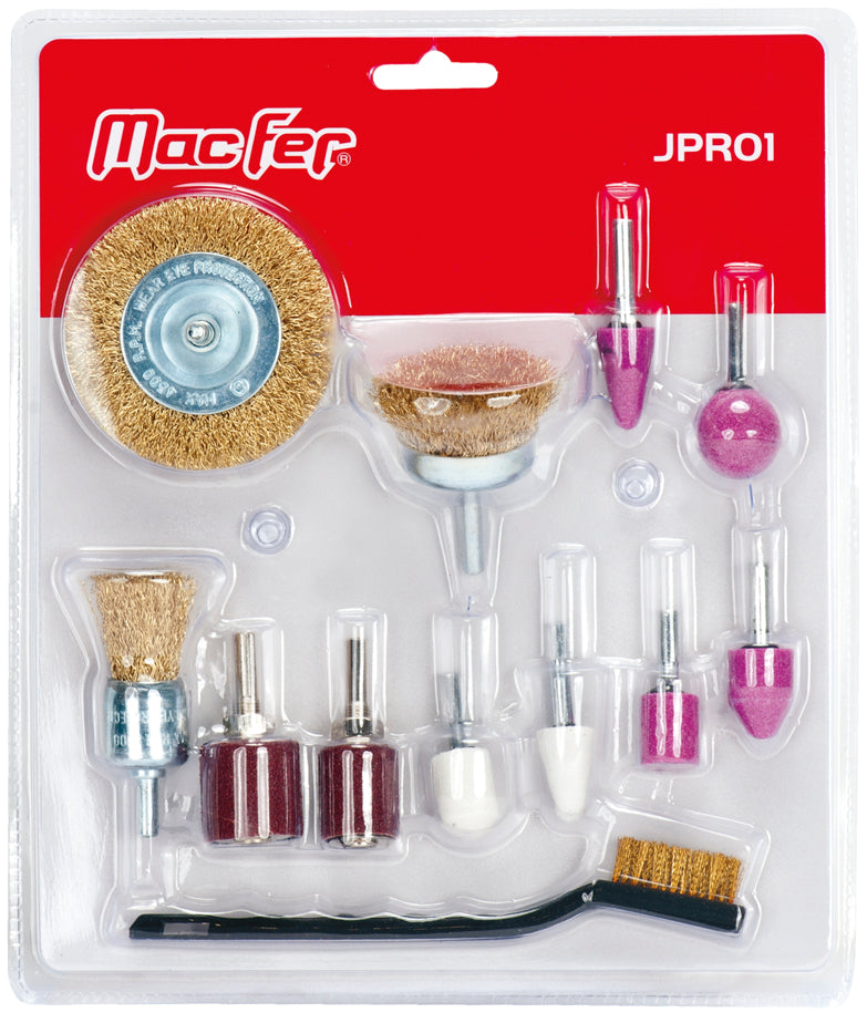 Macfer (JPR01) Brush, Grinding Point and Felt Polishing Set