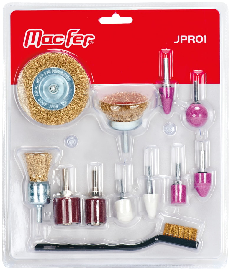 Jogo escovas, mós esmeril e feltros para polir (JPR01)