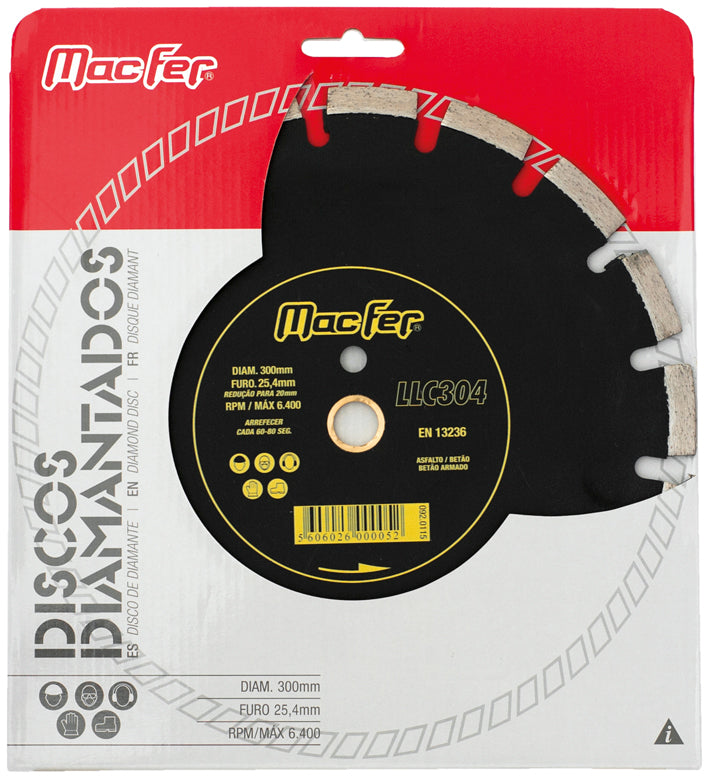 Disco Diamantado Macfer (Segmentado Laser LLC304)