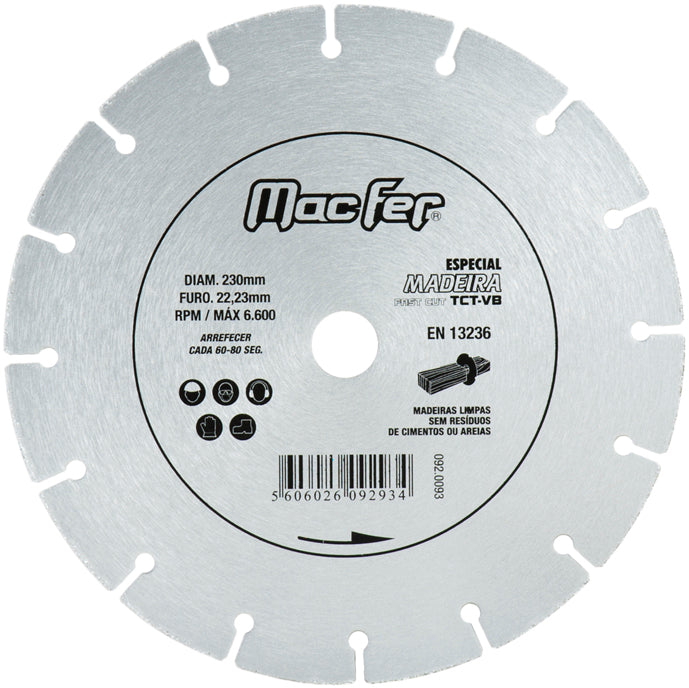 Disco Diamantado para Madeira Macfer (TCT-VB)