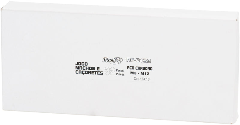 Juego de machuelos y tarrajas de acero al carbono Macfer (AC-0132)