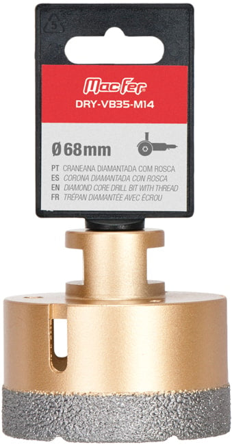 Cráneo roscado con revestimiento de diamante (DRY-VB35-M14)