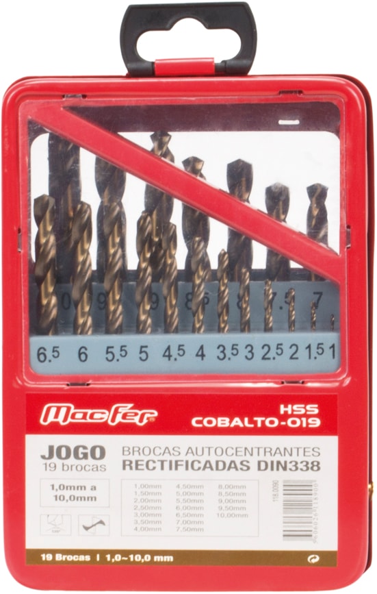 Set Of Cylindrical Drill Bits (HSS-Cobalto)