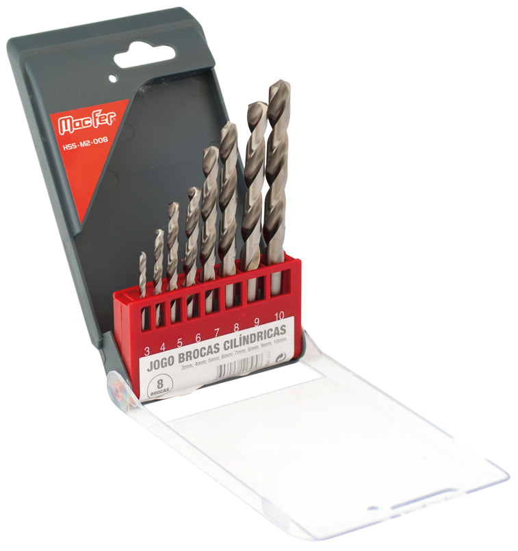 Macfer (HSS-M2-008) Cylindrical Drill Bit Set