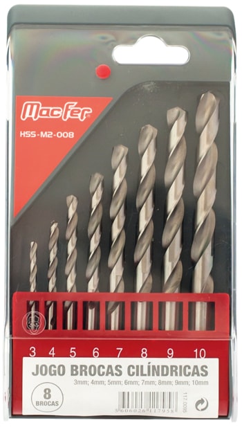 Set Of Cylindrical Drill Bits (HSS-M2-008)
