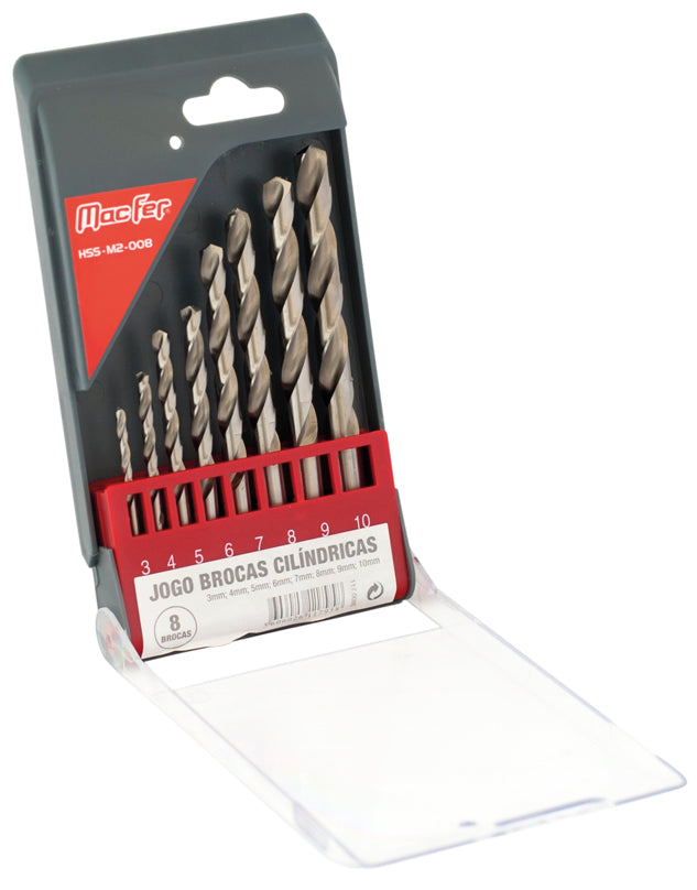 Macfer (HSS-M2-008) Cylindrical Drill Bit Set