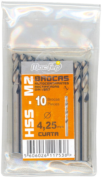 Broca cilíndrica curta (HSS-M2C)