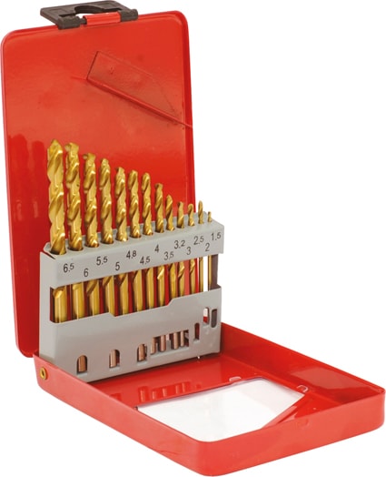 Jogo brocas cilíndricas titânio (HSS-M2TIN-013)