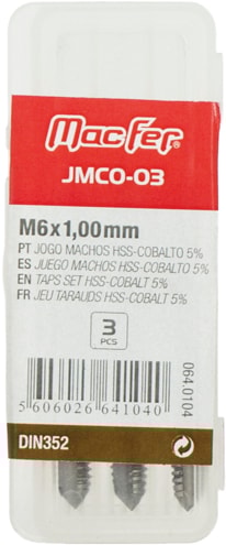 Jogo machos HSS-Cobalto 5% (JMCO-03)