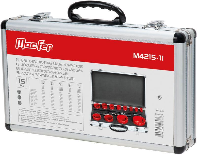 Jogo Serras Craneanas Bimetal HSS-M42 CO 8% Macfer (M4215-11)