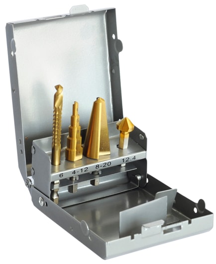 Jogo brocas escalonadas misto HSS-M2 TIN (PTHSD102)