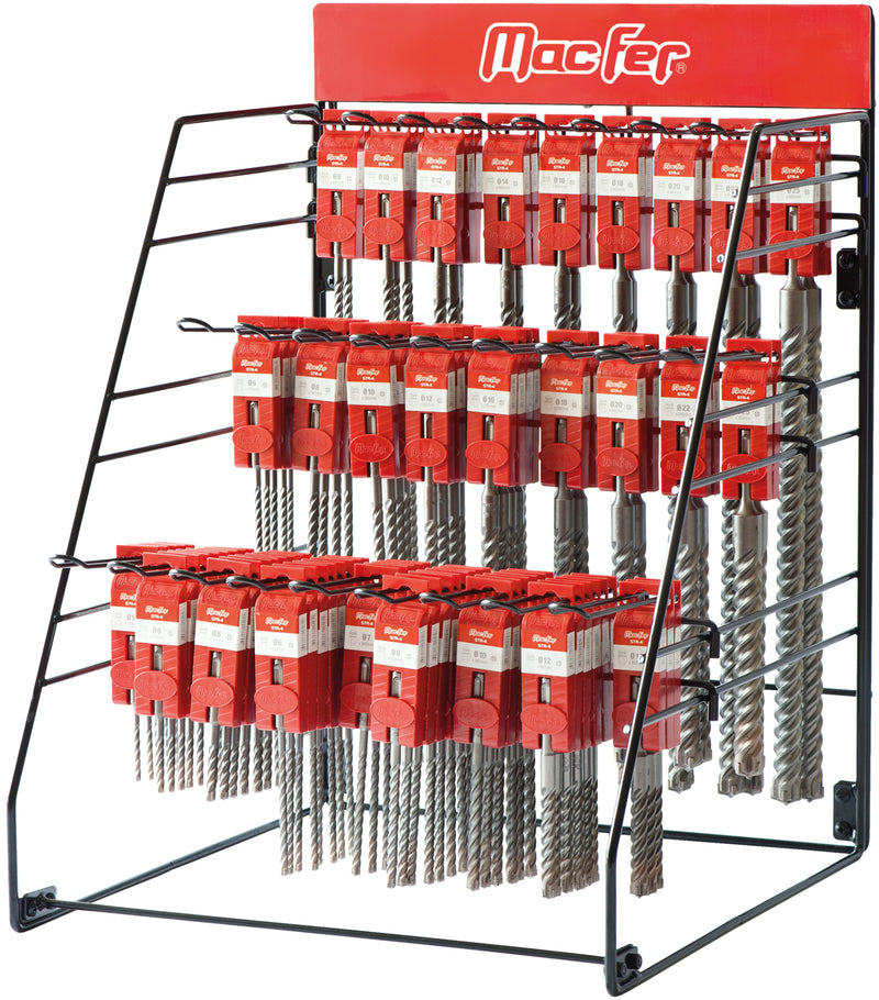 Expositor Brocas Ponta Diamante SDS-Plus 4 Cortes Macfer (STR-4-EXP)