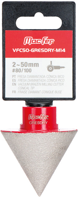 Fresa Diamantada Cónica Bico Macfer (VFC-GRESDRY-M14)